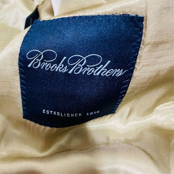 Brooks Brothers Men's Beige Plaid Wool Blazer Jacket Size 43 Long - Picture 16 of 16